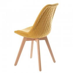 SILLA TAPIZADA MILENA CON PATAS DE MADERA