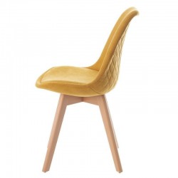 SILLA TAPIZADA MILENA CON PATAS DE MADERA