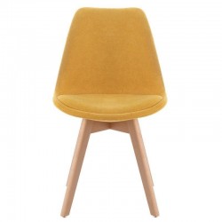 SILLA TAPIZADA MILENA CON PATAS DE MADERA