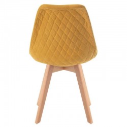 SILLA TAPIZADA MILENA CON PATAS DE MADERA