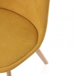 SILLA TAPIZADA MILENA CON PATAS DE MADERA