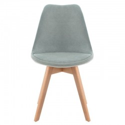 SILLA TAPIZADA MILENA CON PATAS DE MADERA