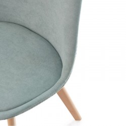 SILLA TAPIZADA MILENA CON PATAS DE MADERA