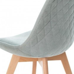 SILLA TAPIZADA MILENA CON PATAS DE MADERA