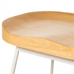 TABURETE JOEL CON ASIENTO DE MADERA Y PATAS DE METAL