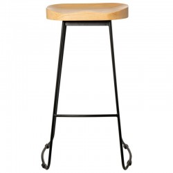 TABURETE JOEL CON ASIENTO DE MADERA Y PATAS DE METAL