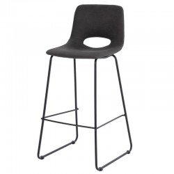 TABURETE METALICO ROWAN TAPIZADO CON EFECTO CUERO