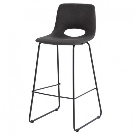 TABURETE METALICO ROWAN TAPIZADO CON EFECTO CUERO