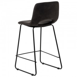 TABURETE METALICO ROWAN TAPIZADO CON EFECTO CUERO