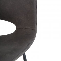 TABURETE METALICO ROWAN TAPIZADO CON EFECTO CUERO