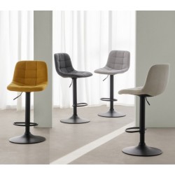 TABURETE TAPIZADO ASHA ELEVABLE Y GIRATORIO