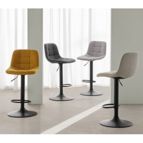 TABURETE TAPIZADO ASHA ELEVABLE Y GIRATORIO