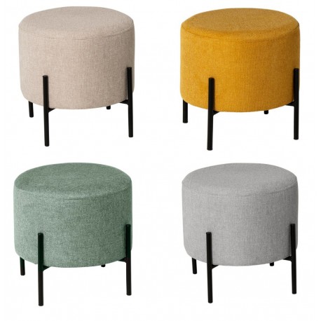 PUFF TAPIZADO HERMAN CON PATAS METALICAS