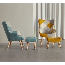 BUTACA FLORIDA EN TEJIDO PATCHWORK