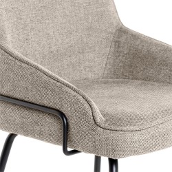 SILLA GWEN TAPIZADA CON PATAS DE METAL