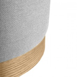 PUFF ANGUS REDONDO CON BASE DE MADERA