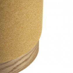 PUFF ANGUS REDONDO CON BASE DE MADERA