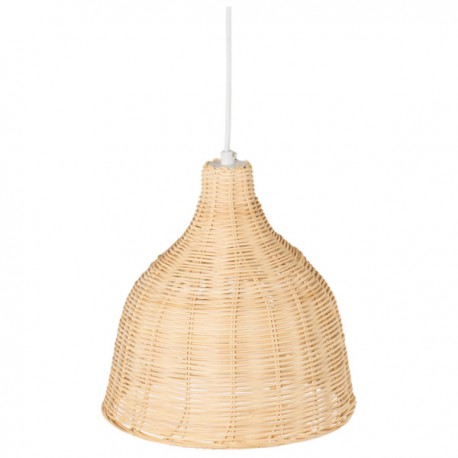 LAMPARA DE TECHO TEBA CON PANTALLA DE METAL Y RATTAN