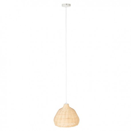 LAMPARA DE TECHO SERRA CON PANTALLA DE METAL Y RATTAN