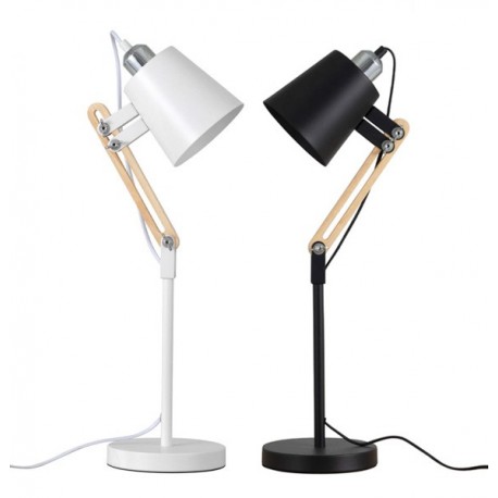 LAMPARA DE SOBREMESA ANTIA DE METAL Y MADERA