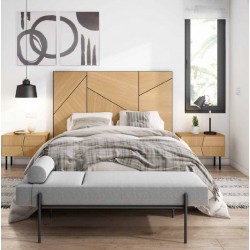 BANQUETA TAPIZADA EDIMBURGO CON PATAS DE METAL