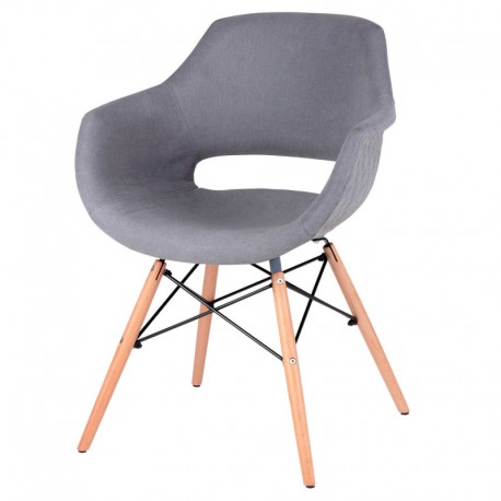 SILLA TAPIZADA NADINE CON DETALLE GEOMETRICO