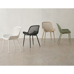 SILLA RANIA DE POLIPROPILENO Y PATAS DE METAL