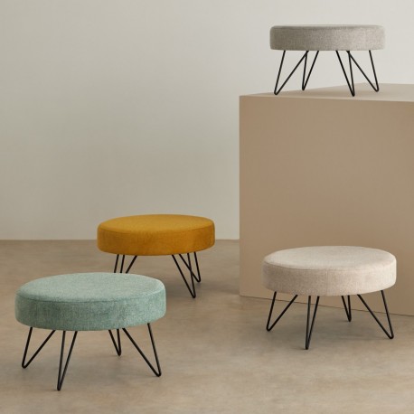 PUFF REDONDO ARON CON PATAS DE METAL