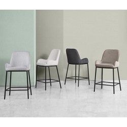 TABURETECON BAJO CON BRAZOS MILTON TAPIZADO