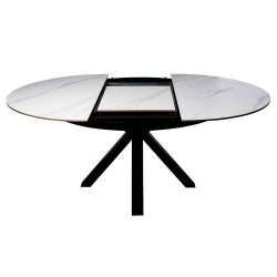 MESA REDONDA EXTENSIBLE ZURI DE PORCELANICO