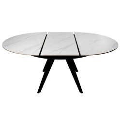 MESA REDONDA EXTENSIBLE LUNA DE PORCELANICO