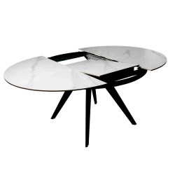 MESA REDONDA EXTENSIBLE LUNA DE PORCELANICO