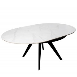 MESA REDONDA EXTENSIBLE LUNA DE PORCELANICO