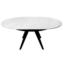 MESA REDONDA EXTENSIBLE LUNA DE PORCELANICO