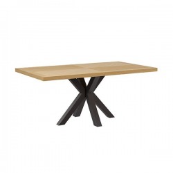 MESA ELAINE DE CHAPA ROBLE Y PATAS DE ACERO