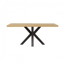 MESA ELAINE DE CHAPA ROBLE Y PATAS DE ACERO