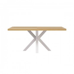 MESA ELAINE DE CHAPA ROBLE Y PATAS DE ACERO