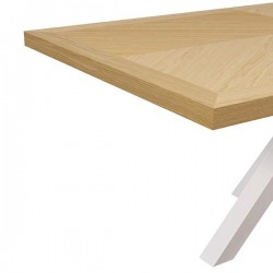 MESA ELAINE DE CHAPA ROBLE Y PATAS DE ACERO