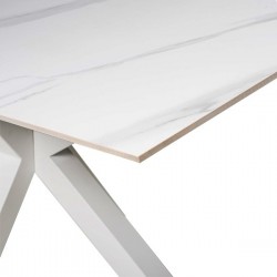 MESA JOYCE DE PORCELANICO Y ACERO