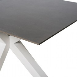 MESA JOYCE DE PORCELANICO Y ACERO