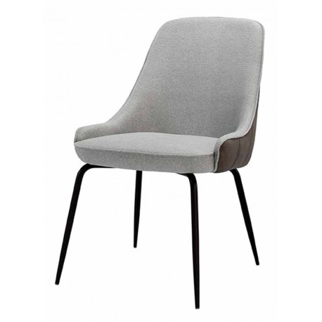 SILLA AGATA CON TEJIDO Y PIEL SINTETICA