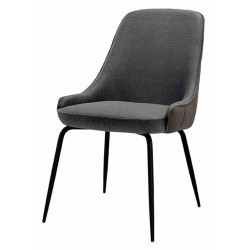 SILLA AGATA CON TEJIDO Y PIEL SINTETICA