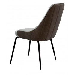 SILLA AGATA CON TEJIDO Y PIEL SINTETICA