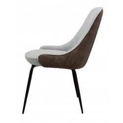 SILLA AGATA CON TEJIDO Y PIEL SINTETICA