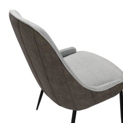 SILLA AGATA CON TEJIDO Y PIEL SINTETICA