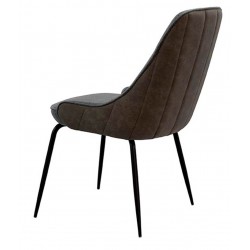 SILLA AGATA CON TEJIDO Y PIEL SINTETICA