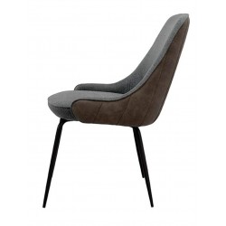 SILLA AGATA CON TEJIDO Y PIEL SINTETICA