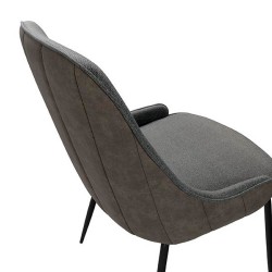 SILLA AGATA CON TEJIDO Y PIEL SINTETICA