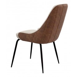 SILLA AGATA CON TEJIDO Y PIEL SINTETICA