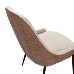 SILLA AGATA CON TEJIDO Y PIEL SINTETICA